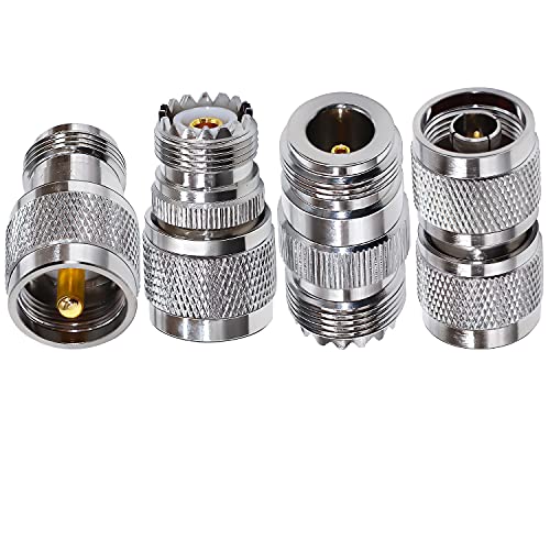 TUOLNK 4 Type Set UHF auf N Typ HF Koaxialadapter Steckverbinderkit UHF auf N Koaxialbuchsen Steckverbinder für Koaxialkabel/Telekommunikation RF Koaxialadapter Kit UHF auf N Typ von TUOLNK