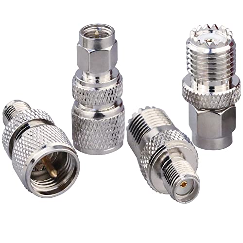 TUOLNK 4 Typen SMA Stecker auf Mini UHF Stecker einstellen Mini UHF auf SMA RF Koax Adapter Kit für drahtlose Antenne/RF Koaxialkabel SMA auf Mini UHF Antennenadapter von TUOLNK