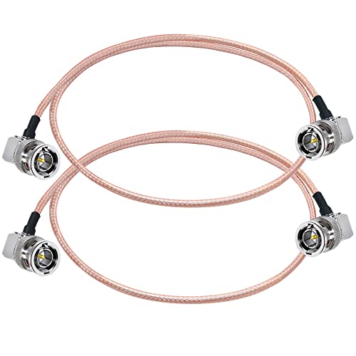 TUOLNK BNC Winkelkabel 75 Ohm BNC Stecker rechtwinklig auf BNC Stecker rechtwinkliges Verlängerungskabel RG179 20 Zoll (50 cm) WIFI Antennen Pigtail Jumper HD SDI Video Koaxialkabel 2er Pack von TUOLNK