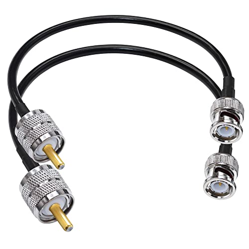 TUOLNK BNC auf UHF Jumperkabel RG58 BNC Stecker auf PL259 SO239 Stecker Verlängerungskabel 12 Zoll (30cm) 50 Ohm für CB Radio PL 259 auf BNC Pigtail Koaxialkabel 2er Pack von TUOLNK