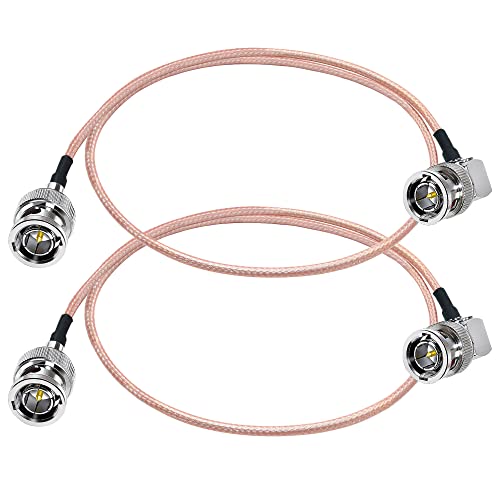 TUOLNK HD SDI BNC Kabel 75 Ohm BNC Stecker auf BNC Stecker Rechtwinkliges Verlängerungskabel RG179 20 Zoll (50 cm) Unterstützt 4K 8K SDI Video WIFI Antenne Pigtail Jumper Koaxialkabel 2er Pack von TUOLNK