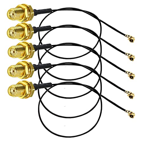 TUOLNK IPX zu SMA Verlängerungskabel SMA Buchse zu IPX HF-Kabel Antenne WiFi Pigtail Kabel für Netzwerkkarte Mini PCI 1,13 mm IPEX zu SMA Schottkoaxialkabel 50 Ohm verlustarm 12 Zoll (30 cm) 5er Pack von TUOLNK