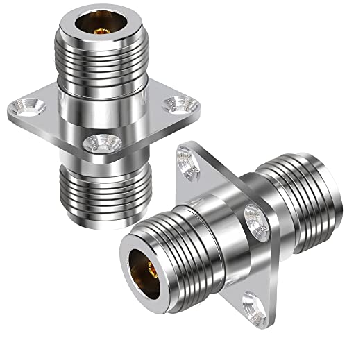 TUOLNK N Buchse Koax Adapter auf N Buchse 4 Loch Flansch Panel Mount Koaxial Stecker für Verlängerungskabel 2St von TUOLNK