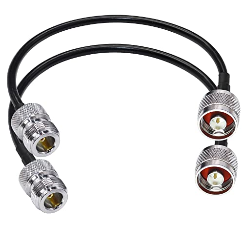 TUOLNK N Typ Kabel RG58 N Typ Stecker auf N Buchse verlustarmes HF Koaxialkabel Wifi Antennenverlängerungskabel 12 Zoll (30 cm) für Amateurfunk WLAN Router 2er Pack von TUOLNK