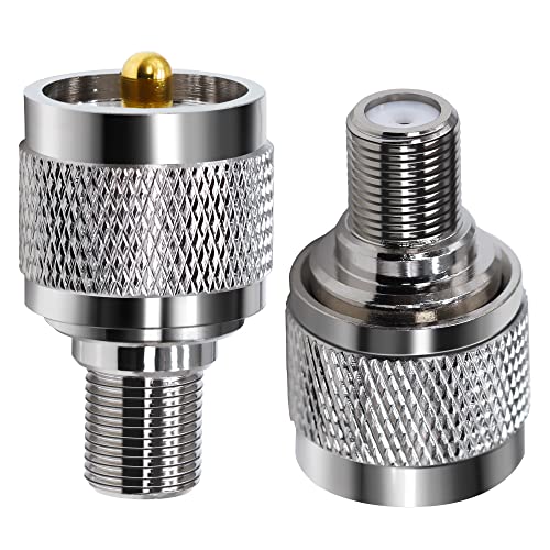 TUOLNK PL 259 auf F Stecker UHF auf F Buchse RF Koaxial Adapter F Typ Buchse auf PL259 Koax für TV Antenne 2St von TUOLNK