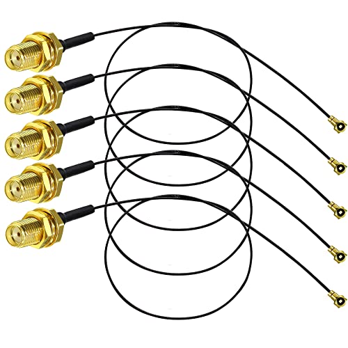 TUOLNK SMA Buchse auf U.fl IPX Koaxialkabel SMA Buchse Bulkhead auf IPEX UFL MHF4 Pigtail WiFi Antennenverlängerungskabel 0,81 mm IPX SMA Pigtail Koaxialkabel 12 Zoll (30 cm) 5 Stück von TUOLNK