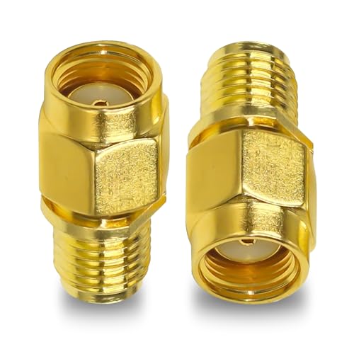TUOLNK SMA Koaxialadapter Kabel Geschlecht RP SMA Stecker zu SMA Buchse RP SMA Stecker auf SMA Jack Coax Adapter Low Loss für WiFi Radio Antenne, Eingangskabel Audio, Router RF SMA Anschluss 2PCS von TUOLNK