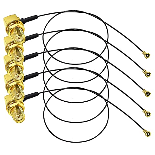 TUOLNK SMA zu U.fl IPX Koaxialkabel SMA Buchse Rechtwinkliger Schott zu IPX UFL MHF4 RF Pigtail WiFi Antennenverlängerungskabel 0,81 mm IPX SMA Pigtail Koaxialkabel 12 Zoll (30 cm) 5 Stück von TUOLNK