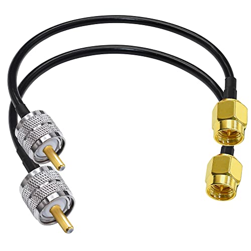 TUOLNK SMA zu UHF Verlängerungskabel RG58 12 Zoll (30 cm) SMA Stecker auf SO239 Stecker WiFi Antennen Pigtail Kabel PL 259 HF Koax Montagekabel für CB Funk Amateurfunk 2er Pack von TUOLNK