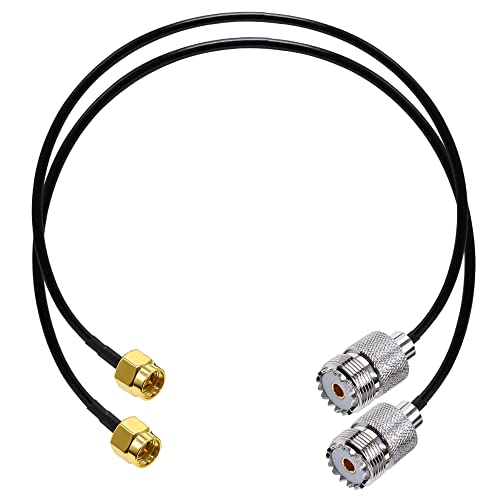 TUOLNK SMA zu UHF Verlängerungskabel RG58 20inch (50cm) SMA Stecker auf SO239 Buchse WiFi Antenne Pigtail Kabel PL 259 HF Koax Montagekabel für CB Funk Amateurfunk 2er Pack von TUOLNK