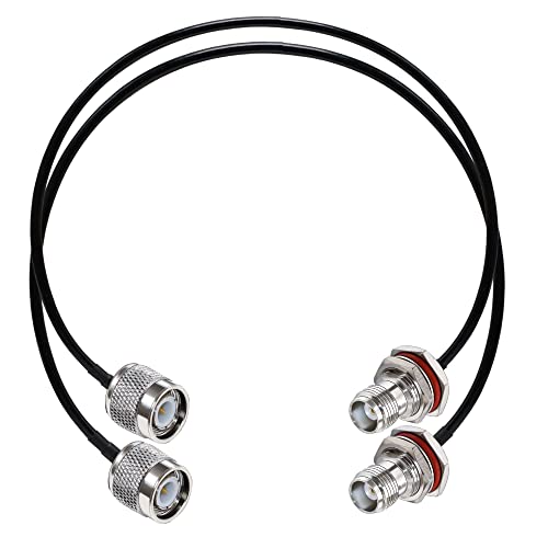 TUOLNK TNC Überbrückungskabel RG58 TNC Stecker auf TNC Buchse Bulkhead Wifi Antennen Verlängerungskabel verlustarm 20 Zoll (50cm) Koaxialkabel für drahtlose Antenne Amateurfunk 2er Pack von TUOLNK