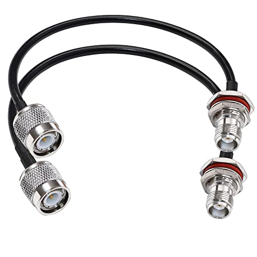 TUOLNK TNC Überbrückungskabel RG58 TNC Stecker auf TNC Buchse Bulkhead Wifi Antennen Verlängerungskabel verlustarmes 12 Zoll (30 cm) Koaxialkabel für drahtlose Antenne Amateurfunk 2er Pack von TUOLNK