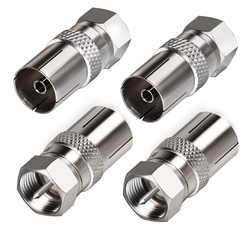 TUOLNK TV Antennenstecker F Stecker auf TV Buchse TV Antennenbuchse Koax Adapter für Antennenkabel Satellitenkabel 9.5TV Buchse auf F Typ Stecker 4 Stück TUOLNK TV Antennenstecker F Stecker auf TV Buchse TV Antennenbuchse Koax Adapter für Antennenkabel Satellitenkabel 9.5TV Buchse auf F Typ Stecker 4 Stück von TUOLNK