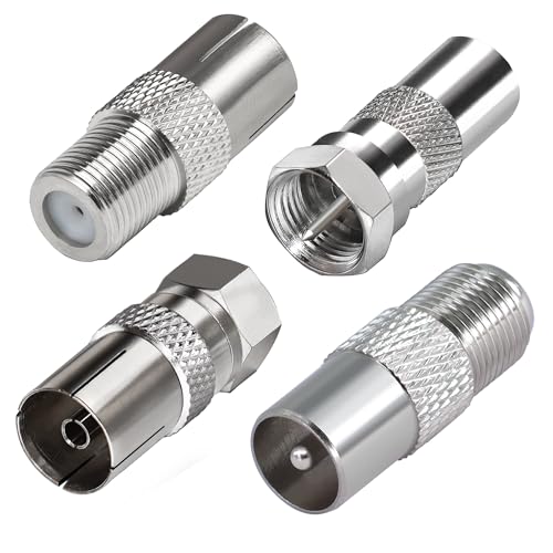 TUOLNK TV Luftadapter f männliche/weibliche TV -TV Koaxial Stecker Kit für Satellitenkabel, Antennenkabel, Luftkabel F Type to Coax Adapter Kit 4pcs TUOLNK TV Luftadapter f männliche/weibliche TV -TV Koaxial Stecker Kit für Satellitenkabel, Antennenkabel, Luftkabel F Type to Coax Adapter Kit 4pcs von TUOLNK