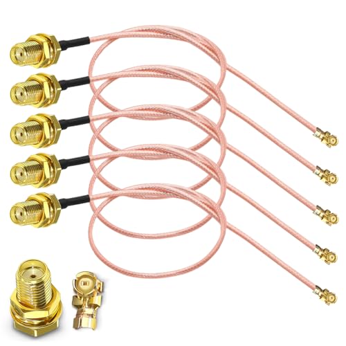 TUOLNK UFL SMA Koaxkabel Buchse auf U.FL IPX RF Koaxial RG178 Pigtail Jumperkabel für WiFi Router Antenne Mini PCI zu Bulkhead Low Loss Extender Kabel 12 Zoll (30cm) 5 Stück von TUOLNK