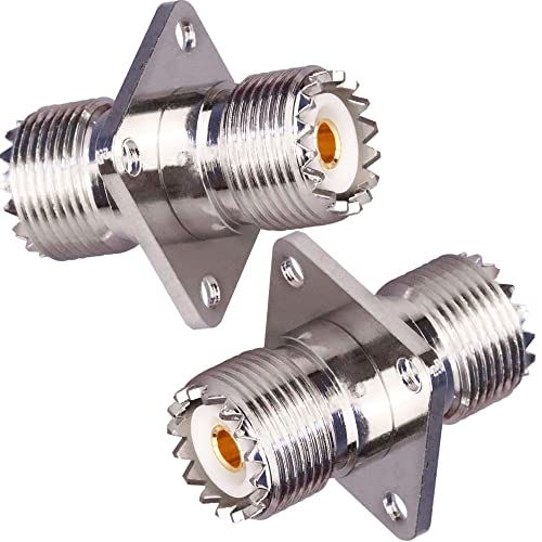 TUOLNK UHF Buchse auf UHF Buchse 4 Loch Flansch Panel Chassis Mount Connector SO239 PL259 Koax Überbrückungskabel Anschluss RF Lötkoaxial Adapter Packung mit 2 TUOLNK UHF Buchse auf UHF Buchse 4 Loch Flansch Panel Chassis Mount Connector SO239 PL259 Koax Überbrückungskabel Anschluss RF Lötkoaxial Adapter Packung mit 2 von TUOLNK
