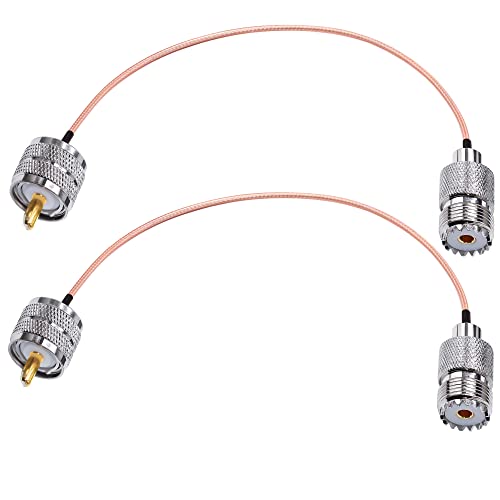 TUOLNK UHF Kabel RG316 SO239 PL Stecker auf PL Buchse HF Koaxialkabel 8 Zoll (20cm) PL259 Jumper Pigtail 50 Ohm für CB Funk 2er Pack von TUOLNK