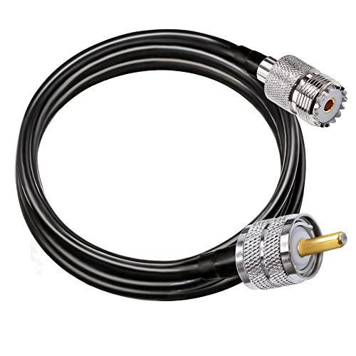 TUOLNK UHF PL259 Kabel RG58 6.6ft (2M) PL259 SO239 Stecker auf Buchse Verlängerungskabel Verlustarmes CB Koaxialkabel Schwarz für Funkgerät CB Funk Wireless LAN Geräte Wireless von TUOLNK