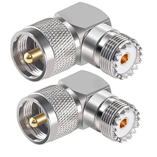 TUOLNK UHF Stecker auf Buchse rechtwinkliger Stecker UHF PL259 Stecker auf SO239 Buchse Winkel 90 Grad RF Koaxialadapter PL-259 L förmiger Koaxialadapter für Verlängerungskabel 2St von TUOLNK