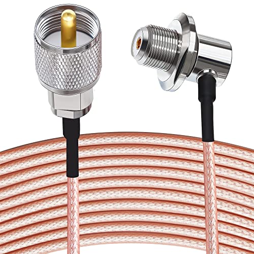 TUOLNK UHF-Stecker auf UHF-Buchse Pigtail-Kabel RG316-Autoradio-Antennen-Koaxialkabel SO239-Stecker auf PL259-Buchse Rechtwinkliges Autoradio-Verlängerungskabel 16.4 Fuß (5 m) von TUOLNK