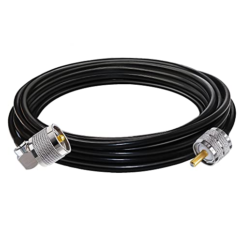 TUOLNK UHF Überbrückungskabel RG58 UHF PL259 Stecker auf UHF Stecker rechtwinkliges Koaxialkabel 16.4ft (5M) für CB Funk PL 259 Wifi Antennenverlängerungskabel von TUOLNK