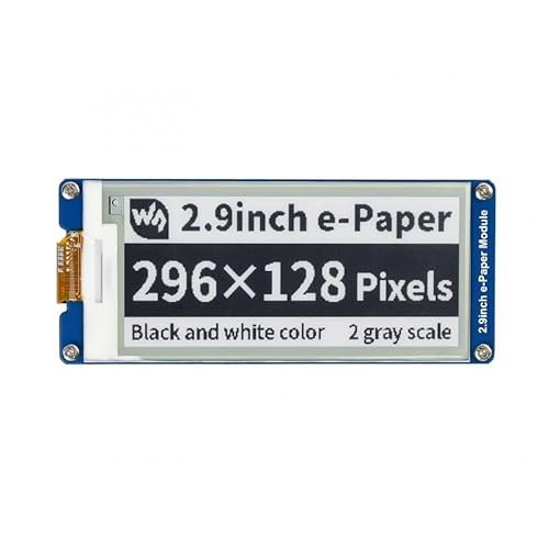 2,9 Zoll E-Ink Display-Modul 296x128 Auflösung 3.3V/5V Schwarz und Weiß von TUOPUONE