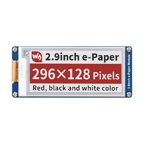 2,9 Zoll elektronisches Tinten-Anzeigemodul (B) kompatibel mit Raspberry Pi 296×128 rot/schwarz/weiß mit Kommunikation über SPI-Schnittstelle und weitem Betrachtungswinkel von TUOPUONE