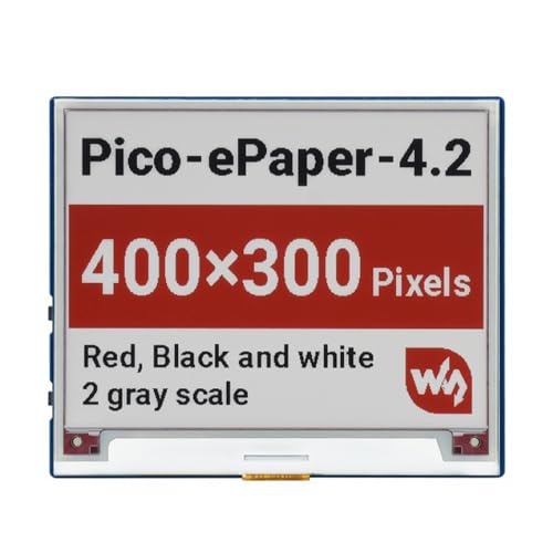 4,2 Zoll E-Paper E-Ink Display Modul (B) Kompatibel mit Raspberry Pi Pico 400×300 Pixel Rot/Schwarz/Weiß SPI Kommunikation Weiter Betrachtungswinkel von TUOPUONE