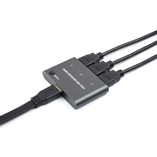 HDMI 4K Switcher 3 in 1 Out mit Ein-Klick-Schalter, unterstützt 4K/2K @ 30Hz und 4K/2K (YCbCr420) @ 60Hz Auflösung von TUOPUONE