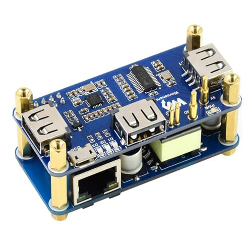 PoE Ethernet/USB HUB HAT kompatibel mit Raspberry Pi Zero 3X USB 2.0 Ports 802.3af-konform geeignet für RPi Zero/Zero 2W / Zero W/Zero WH von TUOPUONE