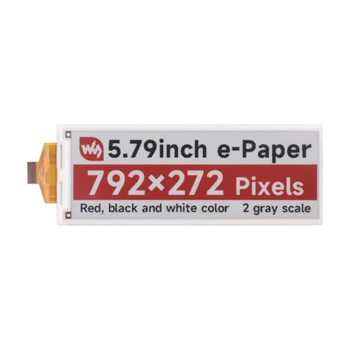 TUOPUONE 14,7 cm (5,8 Zoll) E-Papier (B) Raw Display, kompatibel mit Raspberry Pi E-Ink-Display, 792 x 272 Pixel, Auflösung, Rot/Schwarz/Weiß, SPI-Schnittstelle von TUOPUONE