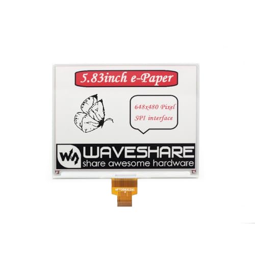 TUOPUONE 14,8 cm (5,8 Zoll) E-Ink Raw Display kompatibel mit Raspberry Pi 648 × 480 Pixel Auflösung Rot/Schwarz/Weiß Dreifarbige SPI-Schnittstelle ohne PCB von TUOPUONE