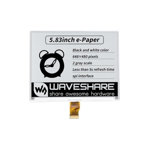 TUOPUONE 14,8 cm (5,8 Zoll) E-Paper-E-Ink Raw Display, kompatibel mit Raspberry Pi, 648 × 480 Pixel, Auflösung, schwarz/weiß, SPI-Schnittstelle ohne PCB von TUOPUONE