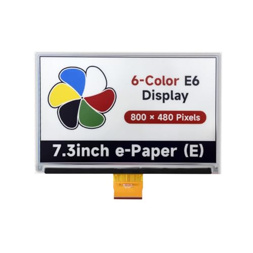 TUOPUONE 18,5 cm (7,3 Zoll) 6-farbiges E-Paper-Display, E-Ink-Display, kompatibel mit Raspberry Pi, geringer Stromverbrauch, 800 × 480 Pixel, SPI-Kommunikation nicht im Lieferumfang enthalten, E-Paper von TUOPUONE