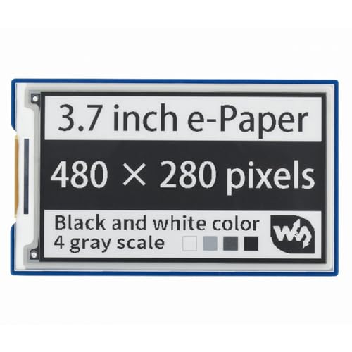 TUOPUONE 9,4 cm E-Paper-E-Ink-Display, kompatibel mit Raspberry Pi Pico, 480 × 280 Pixel, Auflösung, Schwarz/Weiß, Colar 4, Graustufen-SPI-Kommunikation von TUOPUONE