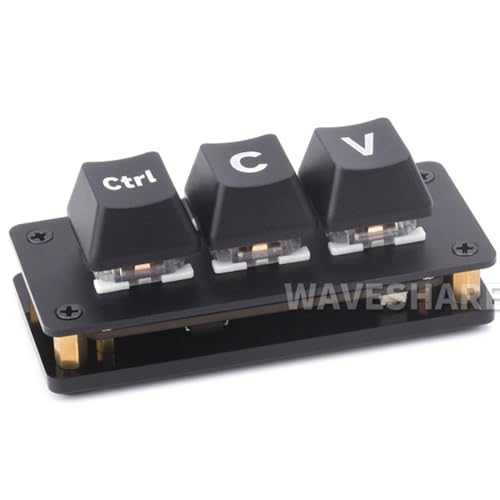 TUOPUONE Ctrl C/V Shortcut-Tastatur für Programmierer, 3-Tasten-Entwicklungsplatine mit RP2040-Mikrocontroller-Chip, Dual-Typ-C-Anschlüsse, Plug-and-Play, ohne Treiber mit Acryl-Abdeckplatten von TUOPUONE