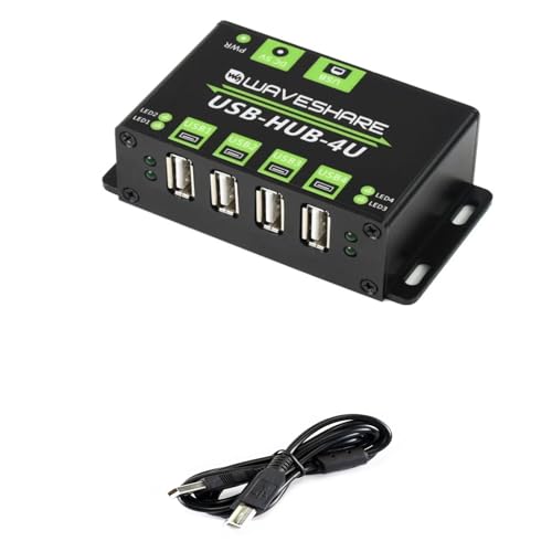 TUOPUONE USB-Hub in Industriequalität, erweitert 4 x USB 2.0-Anschlüsse, geeignet für Industrie-/Büroumgebungen mit höheren Geräteanforderungen von TUOPUONE