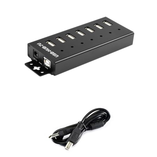 TUOPUONE USB-Hub in Industriequalität, erweitert 7 x USB 2.0-Anschlüsse, industrielle Materialien, stabile und zuverlässige Leistung, robust und langlebig mit einer Vielzahl von Schutzfunktionen von TUOPUONE