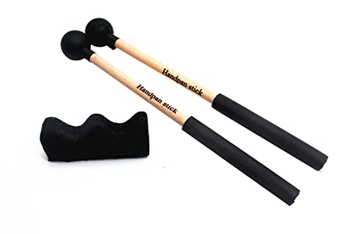 TUOREN 1 Paar Zungentrommel Schlägel mit Halterung Handpan Drum Sticks Gummihammer Percussion Instrument Zubehör (Typ A) von TUOREN