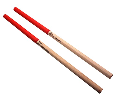 TUOREN 2 x Cardio-Trommelstäbe aus Holz mit rutschfestem Gummigriff, ideal für Schlagzeug, Fitness, Aerobic-Klasse, Übungen (rot) von TUOREN