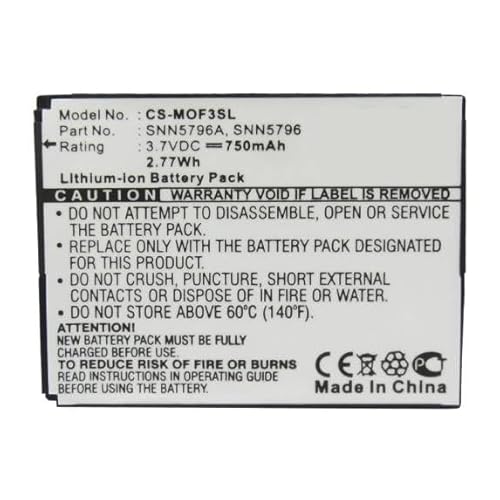 750mAh / 2.78Wh Ersatzakku kompatibel mit Motorola EM25, EM325, F3, F3C, BD50, SNN5796, SNN5796A von TUPower