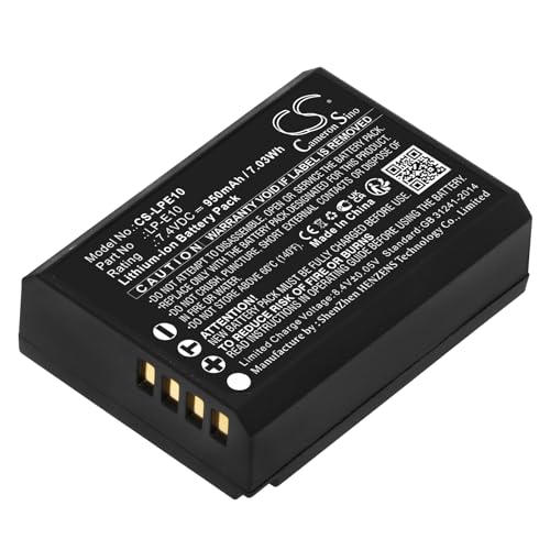 950mAh Ersatzakku kompatibel mit Canon LP-E10, DS126291, DS126491, DS126621, EOS 1100D, EOS 1200D, EOS 1300D, EOS 4000D, EOS KISS X50, EOS Kiss X70, EOS Kiss X90, EOS Rebel 1300D T6, iGuide IMS-5 950mAh Ersatzakku kompatibel mit Canon LP-E10, DS126291, DS126491, DS126621, EOS 1100D, EOS 1200D, EOS 1300D, EOS 4000D, EOS KISS X50, EOS Kiss X70, EOS Kiss X90, EOS Rebel 1300D T6, iGuide IMS-5 von TUPower