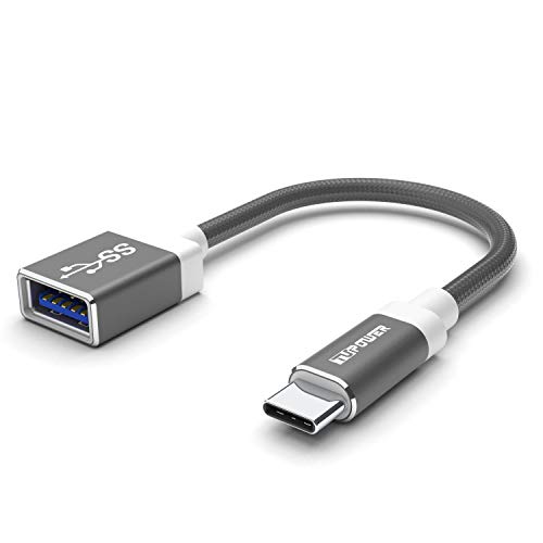 TUPower A11 USB C OTG Adapter auf USB 3.0 5Gbps Nylon/Alu 15cm typ c Stecker kompatibel mit Samsung Galaxy S22 S21 S20 Huawei Apple MacBook Pro Thunderbolt 3 von TUPower