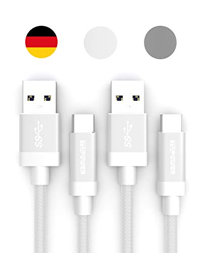 TUPower K16 2X USB Type C Kabel auf 3.0 QuickCharge Ladekabel 0,3m kompatibel mit Samsung Galaxy S20 S10 S9 Plus A81 A71 A51 A41 Xiaomi Redmi Note 10 7 8 Pro Typ C kurz von TUPower