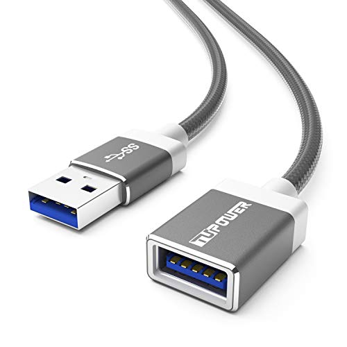 TUPower K50 USB 3.0 Verlängerungskabel 1m USB-Verlängerung Kabel OTG-fähig 5Gbps Super Speed mit Nylon, grau, 1 Meter von TUPower