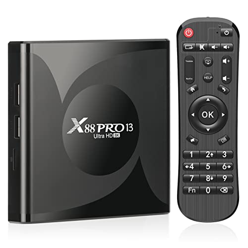 Android 13.0 TV Box,X13 4GB RAM 32GB ROM RK3528 Quad-Core 64bit Cortex-A53 Support 2.4/5.0GHz dual-band Wifi BT5.0 3D 8K 1080P H.265 10/100M Ethernet HDMI2.0 Smart TV BOX von TUREWELL