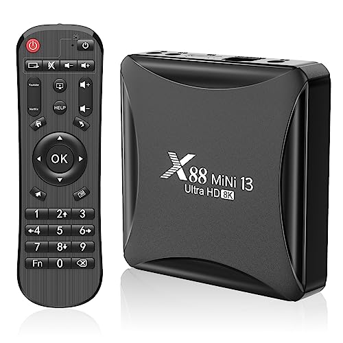 Android TV Box 13.0, X13 Mini 4GB RAM 64GB ROM RK3528 Quad-Core 64bit Cortex-A53 Support 2.4/5.0GHz dual-Band Wi-Fi 10/100M Ethernet HDMI 2.0 Smart TV Box von TUREWELL