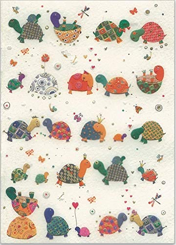 Hochwertiges kleines Notizbuch mit linierten Seiten, 10,5 x 15 cm (Pocketsize, geprägtes Papier, original von Turnowsky (Kleine Schildkröten) von TURNOWSKY