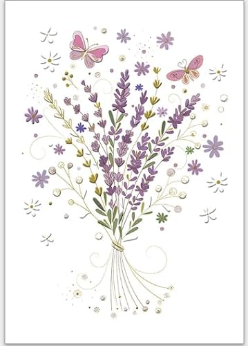 TURNOWSKY Lavendel - der Duft der Cote d'Azur, geprägte Karte mit Umschlag - hochwertiges Papier jeden Anlass wie Geburt, Kommunion, Geburtstag oder Dankeskarte von TURNOWSKY