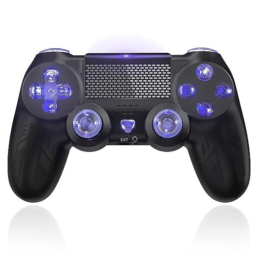 TURPOW Wireless Controller for P4 Black Gamepad Compatible with P4 Pro/Slim/PC with Dual Vibration/LED/Turbo/3.5 mm Audio Jack von TURPOW